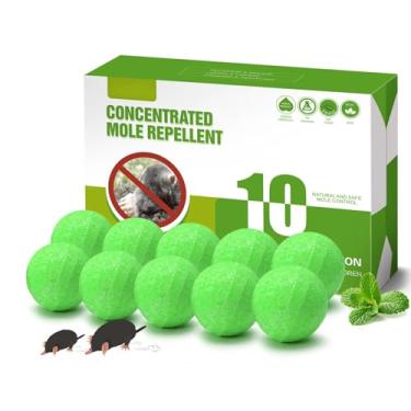 Imagem de Repelente de toupeiras ao ar livre, 10 bolas de dissuasão de ratazanas, repelente de tatu para quintal e gramado. Repele esquilos de campos e jardins, seguro para plantas de animais de estimação