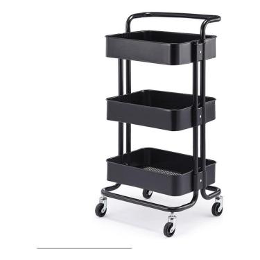 Imagem de Carrinho Multiuso Organizador 3 Prateleira Em Ferro Com Roda
