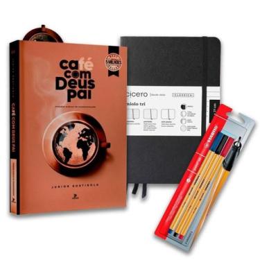 Imagem de Combo café com deus pai 2025+caderneta ciceros classica +stabilo point