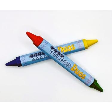 Imagem de 250 conjuntos hexagonais de giz de cera de 4 cores em envoltório transparente (500 gizes de cera a granel no total) para restaurantes, lembrancinhas de festa, aniversários, professores e colorir para