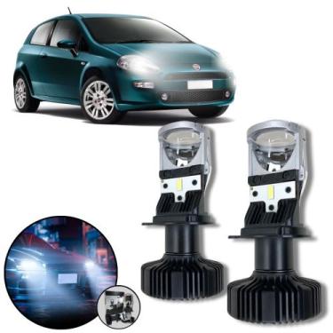 Imagem de Mini Projetor Elíptico Farol Baixo Alto H4 Fiat Punto - ShockLight