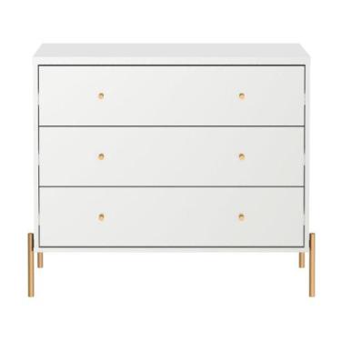 Imagem de Cômoda com 3 Gavetas Jasper 94 cm - Móveis Província, Branco Gloss com