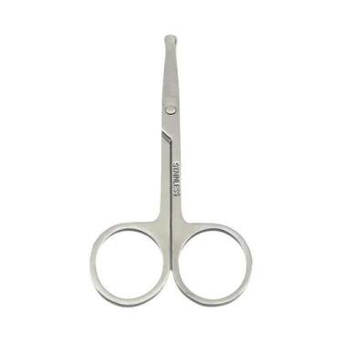 Imagem de Tesoura De Corte De Sobrancelha De Aço Inoxidável Para Barba, Nariz, C