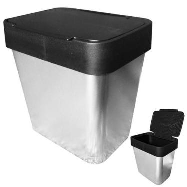 Imagem de Lixeira de Pia Cesto de Lixo 2,5L Metálica Plástica Click Cozinha Tamp