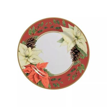 Imagem de Conjunto com 6 Pratos de Sobremesa Mariah Vermelho Natal Ø21cm - Allea