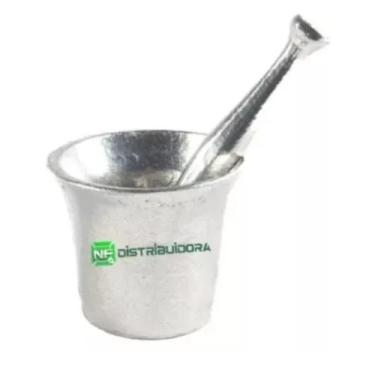 Imagem de Pilão Almofariz Socador Alho Alumínio Fundido Polido 300 Ml - NF