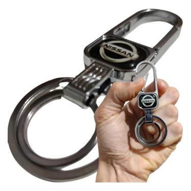 Imagem de Chaveiro Metal Nissan Mosquetão Chave Carro Gancho Argola Metal / Crom