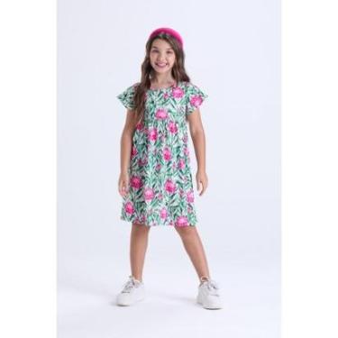 Imagem de Vestido Infantil Menina Floral Babado Poliplex-Feminino
