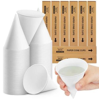 Imagem de Copos de cone de papel Roshtia 1600 unidades 120 ml para gelo raspado 