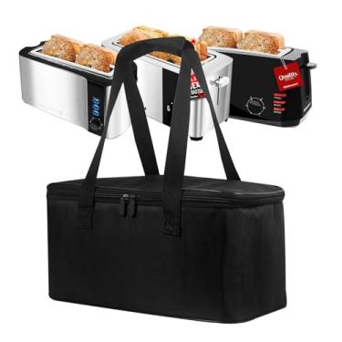 Imagem de Bolsa de armazenamento para máquina de pão, torradeira, estojo de viagem, impermeável, para máquina de pão Elite Gourmet ECT-3100/ECT4829B, ranhura longa, torradeira com 4 fatias/torradeira Mueller