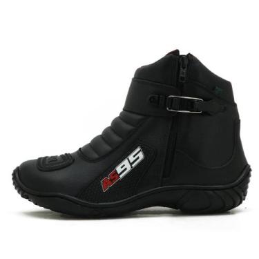 Imagem de Bota Motociclista Masculina Couro Proteção e Estilo - ATRON, 40, Preto