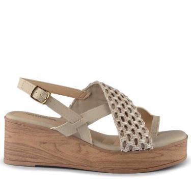 Imagem de Sandália Anabela Mississipi Feminina MF492, 36, Bege