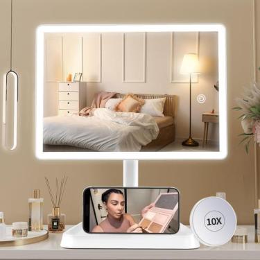 Imagem de Espelho de maquiagem FUNTOUCH recarregável com luzes 96 LED