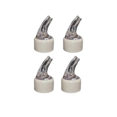 Imagem de Conjunto de 4 Bicos Dosadores para Azeite e Vinagre, 30mm, Compatível com Garrafas Borges, Hemmer, La Violetera, Branco