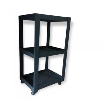 Imagem de Carrinho Auxiliar Suporte Para Esmalte Com Rodinhas (MONTADO) Preto/Rosa/Branco/Cru Organizador(Preto - SEM Gaveta)