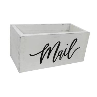 Imagem de WeiLaiKeQi Organizador de cartas, correio e chaves, organizador de correspondência de madeira para mesa, envelope, porta-contas para escritório, casa de fazenda, C