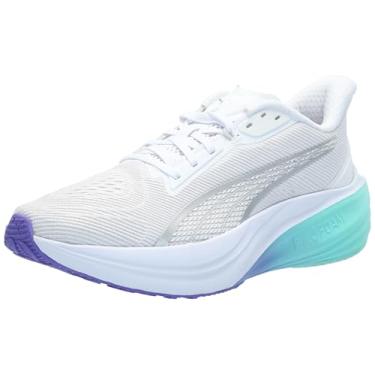 Imagem de PUMA Tênis de corrida feminino Darter Pro, Sun Stream-Sunset Glow, 38, Hortelã-pimenta branca elétrica, 38