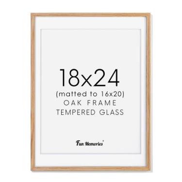 Imagem de Porta-retratos Fun Memories 18x24 cm em madeira de carvalho com vidro 