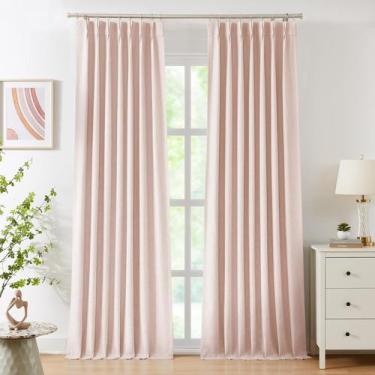 Imagem de Cortinas WEST LAKE Bailey Pinch plissadas Blackout 274x102cm rosa