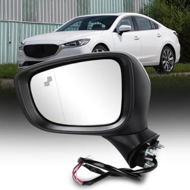 Imagem de CHELANGHU Lado de 9 pinos | Conjunto de espelho reverso adequado para Mazda 6 2017 2018 2019 2020 2021 | Pintado de branco | Ajuste e dobra de energia | Lâmpada de giro | Aquecida | Monitoramento de