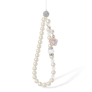 Imagem de JINYRSOC Amuleto de telefone com contas, linda alça de pulso, berloques feitos à mão, cordão de câmera, corrente de contas para celular, bolsa de câmera digital, chaveiro, acessórios