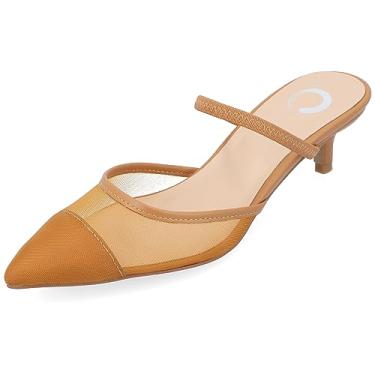 Imagem de Journee Collection Womens Allana Slip On Kitten Heel Mule Pump Tan 9 Medium Womens US