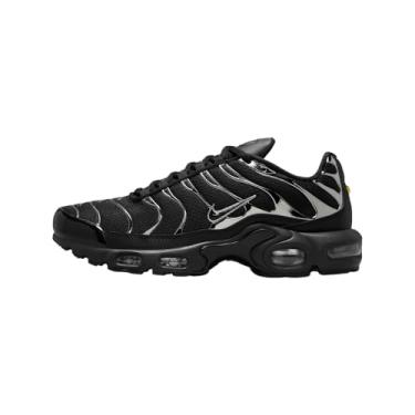 Imagem de Nike Tênis feminino Air Max Plus (DZ3671-100, branco/preto/vermelho picante/pulso cítrico), Preto/prata metálico/carmesim laser/Off Noir, 35