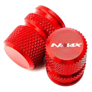 Imagem de Acessórios de motocicleta CNC alumínio tampa de porta de ar tampas de válvula de pneu N-MAX compatível com Y&AMAHA Nmax 125 155 Nmax125 Nmax155 N-max (B-Red)