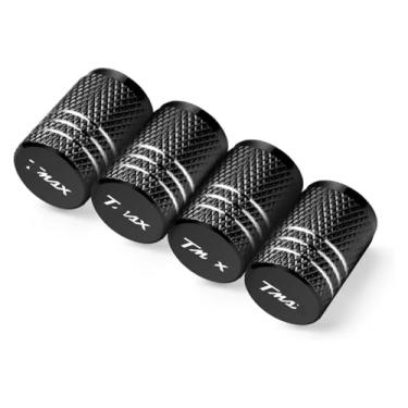 Imagem de Compatível com T-Max 500 TMAX 500 560 TMax 530 Acessórios de motocicleta Tampas de haste de válvula de pneu CNC tampas herméticas à prova de poeira (4 peças preta)