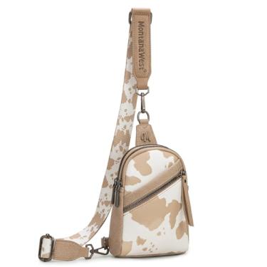 Imagem de Montana West Pequena bolsa tiracolo feminina fofa transversal pochete, Bronzeado de vaca