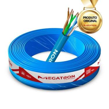 Imagem de Cabo Lan Cat5e U Utp Isolamento 100 Cobre 100m Azul - Megatron