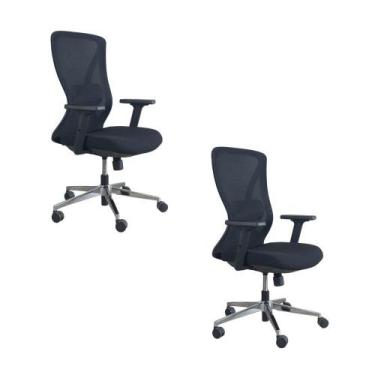 Imagem de Kit 2 Cadeiras De Escritório Diretor Ergonômica Oficial Corporativa Wo