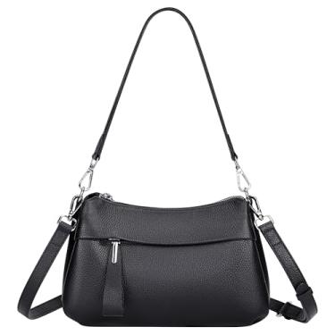 Imagem de Over Earth Bolsas de couro para mulheres, bolsa de ombro pequena Hobo, bolsa tiracolo feminina, 01 - Preto, One Size