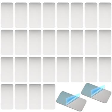 Imagem de 30 peças de placas de metal adesivas para suportes magnéticos 6 x 3 cm tiras de aço retangulares com suporte adesivo para ímãs em aberturas sem aço e projetos criativos DIY