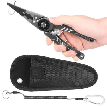 Imagem de Alicate de pesca bloqueável com lâmina de tungstênio, estrutura de liga de alumínio de aviação, alicate de pesca em água salgada para pescadores profissionais (prata-4-estilo 1)