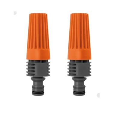 Imagem de Esguicho para Engate Rápido com Jato Regulável, Kit com 2 Peças, Compatível com Mangueiras 1/2", 5/8" e 3/4", Laranja e Cinza