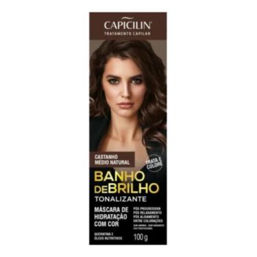 Imagem de Banho Brilho Capicilin Castanho Médio Natural 100g