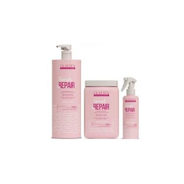 Imagem de Glatten Smooth & Repair Shampoo 1 L e Máscara 1 KG e Leave-in