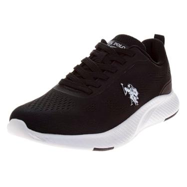 Imagem de US Polo Assn Tênis esportivo respirável masculino, Preto, branco, 45