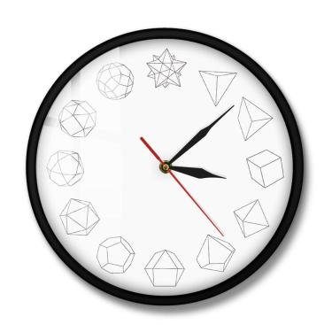 Imagem de Relógio de parede com design geométrico Sile 35x34cm Plástico preto/branco