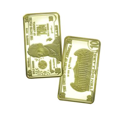 Imagem de Moeda comemorativa de 10 dólares banhada a ouro do presidente dos EUA