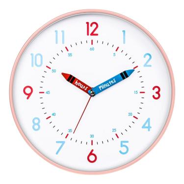 Imagem de Relógio de parede colorido para crianças de 30 cm Silent Non-Ticking Education