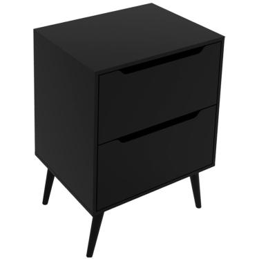 Imagem de Gabinete Para Banheiro 60 Cm Com 2 Gavetas Bn3639 Preto Tecno Mobili Preto