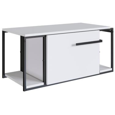 Imagem de Gabinete Suspenso Para Banheiro 1 Pt Basc P1019 Preto Branco Pp Preto Branco