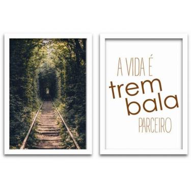 Imagem de Conjunto Quadros Decorativos 2 peças MDF 20x30 Trem bala