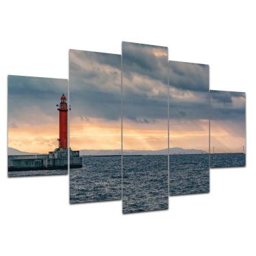 Imagem de Kit Placas Decorativas 5 Peças 3D Borda Infinita Farol