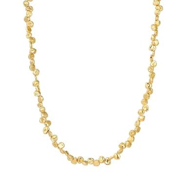 Imagem de YAMEEGO Colar feminino com contas de ouro, hipoalergênico, gargantilha, ajustável, banhado a ouro 18K, joia delicada em camadas, Free Size, Latão, Sem Pedra Preciosa