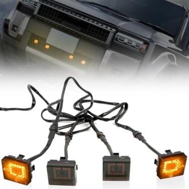 Imagem de Para Toyota Land Cruiser LC250 2024 2025 tampa da grade central frontal LED Plug & Play DRL luzes de iluminação acessórios de carro 4 peças (luz inferior)