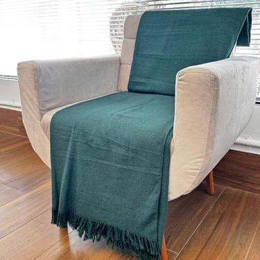 Imagem de Manta para Sofá King Gigante 300 x 180 100% Algodão Protetor e Decorativo – Conforto e Elegância para Sua Sala (King Verde Floresta)