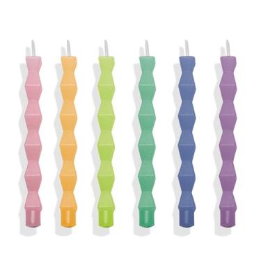Imagem de Vela Palito Candy Color 6 Unidades Aniversário Prata Festas